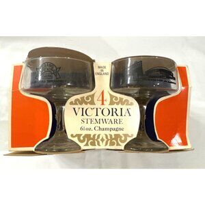 NEW!! 1975 Louisiana Superdome 4 pc. Set Stemware Rare Grand Opening Souvenir